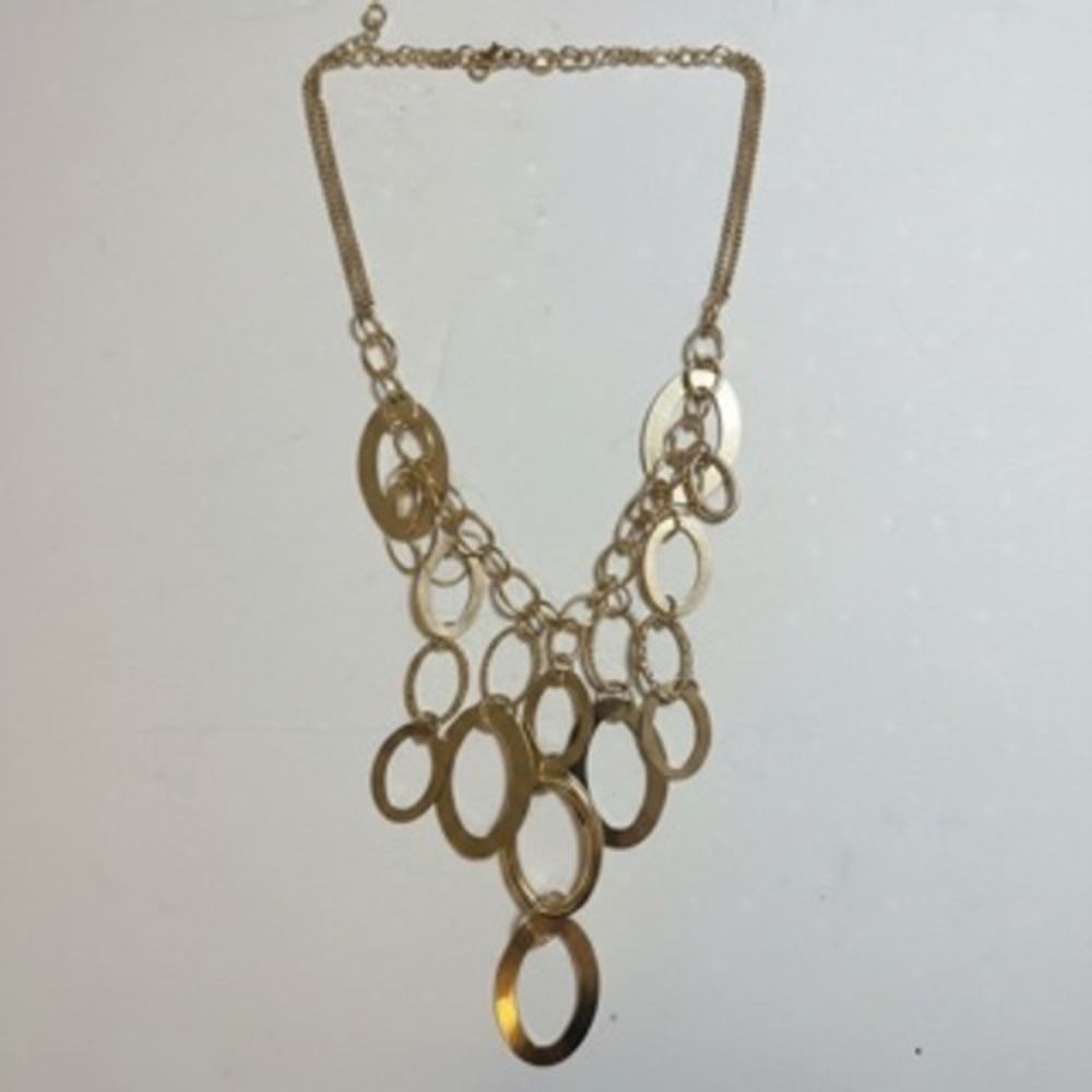 Paparazzi‎ Gold Tone Oval Link Statement Necklace and Earring Set Jewelry